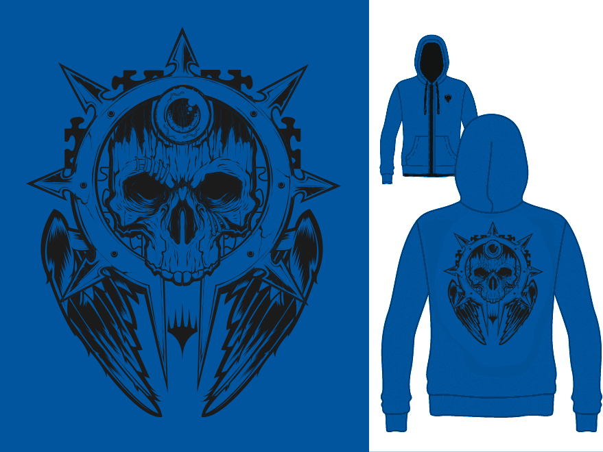 Two-Tone Blue/Black Custom Magic: The Gathering Hoodie
