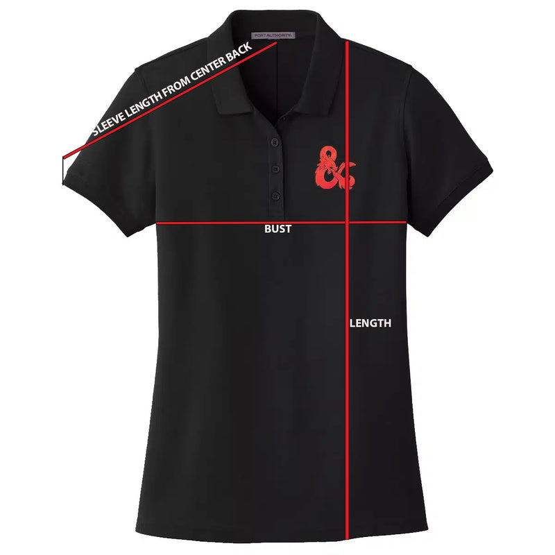 Dungeons & Dragons Embroidered Polo Shirt - Black with Red D&D Logo | Ultra PRO International