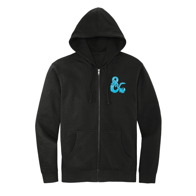Dungeons & Dragons Zip-Up Hoodie - Black with Blue D&D Logo | Ultra PRO International