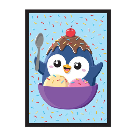 Ice Cream Penguin - Double-Matte White Core Sleeves