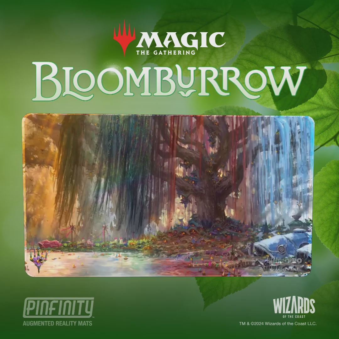 Bloomburrow Season Lands: Three Tree City (Four Seasons) AR Enhanced Standard Gaming Playmat Multi for Magic: The Gathering Video | Ultra PRO International 