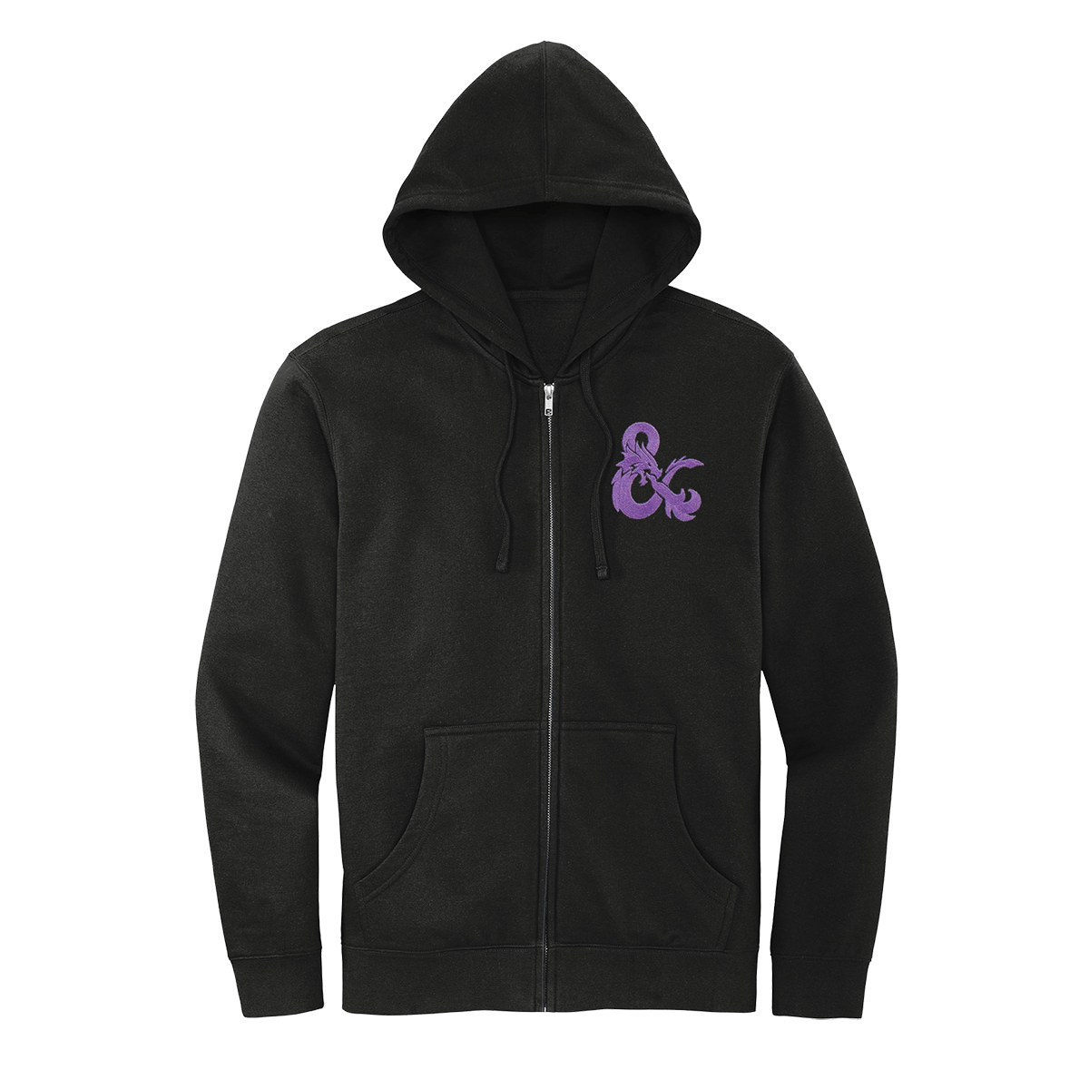 Dungeons & Dragons Zip-Up Hoodie - Black with Purple D&D Logo | Ultra PRO International