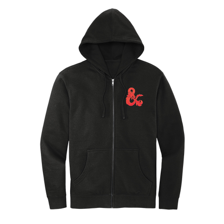 D&D Zip-Up Hoodie - Black with Red Logo | Ultra PRO International