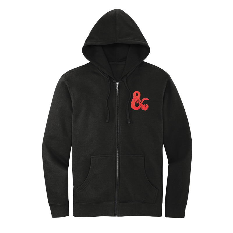 D&D Zip-Up Hoodie - Black with Red Logo | Ultra PRO International