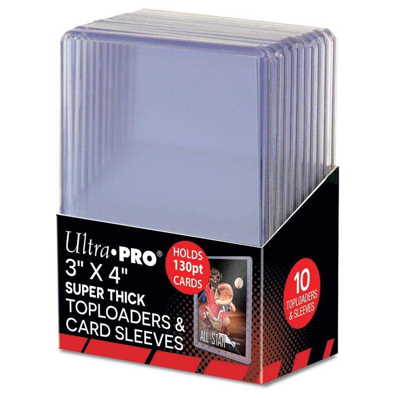 3" x 4" Super Thick 130PT Toploader with Thick Card Sleeves (10ct) | Ultra PRO International