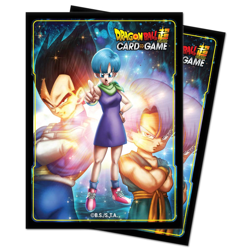 Bulma, Vegeta, and Trunks Standard Size Deck Protector Sleeves (65ct) for Dragon Ball Super | Ultra PRO International