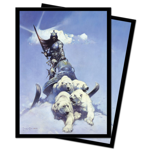 Silver Warrior Standard Deck Protector Sleeves (100ct) by Frank Frazetta | Ultra PRO International