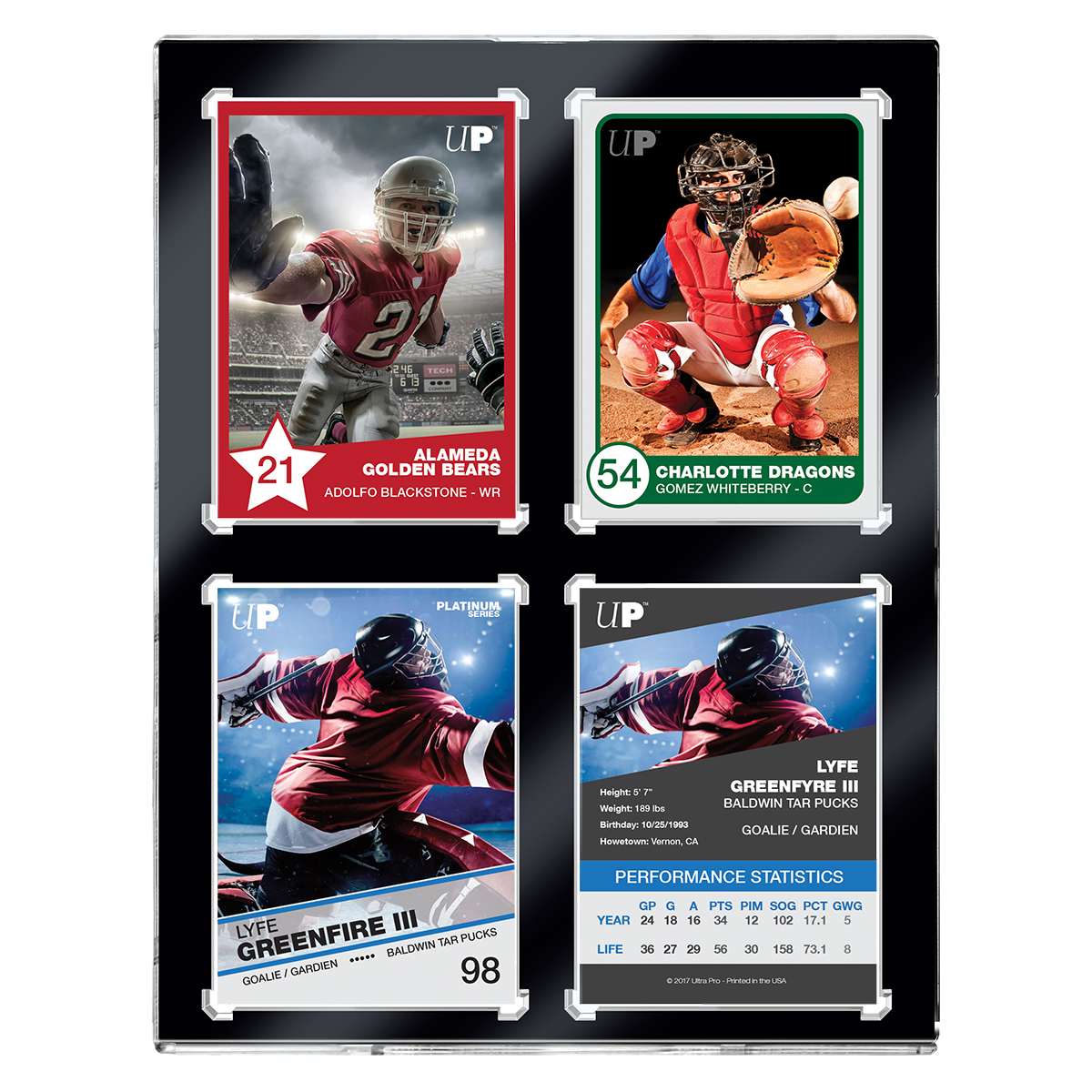 35PT 4-Card Black Border UV ONE-TOUCH Magnetic Holder | Ultra PRO