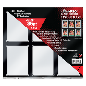 35PT 6-Card Black Border UV ONE-TOUCH Magnetic Holder | Ultra PRO International