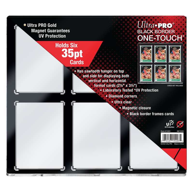 35PT 6-Card Black Border UV ONE-TOUCH Magnetic Holder | Ultra PRO International