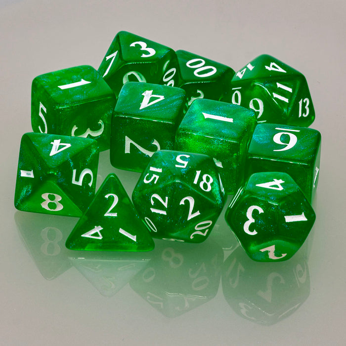 Eclipse Acrylic RPG Dice Set (11ct), Forest Green