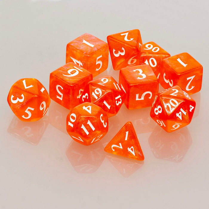 Eclipse Acrylic RPG Dice Set (11ct), Pumpkin Orange