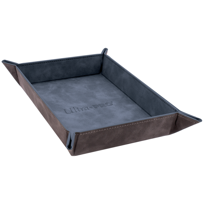 Suede Collection Foldable Dice Rolling Tray, Sapphire Blue