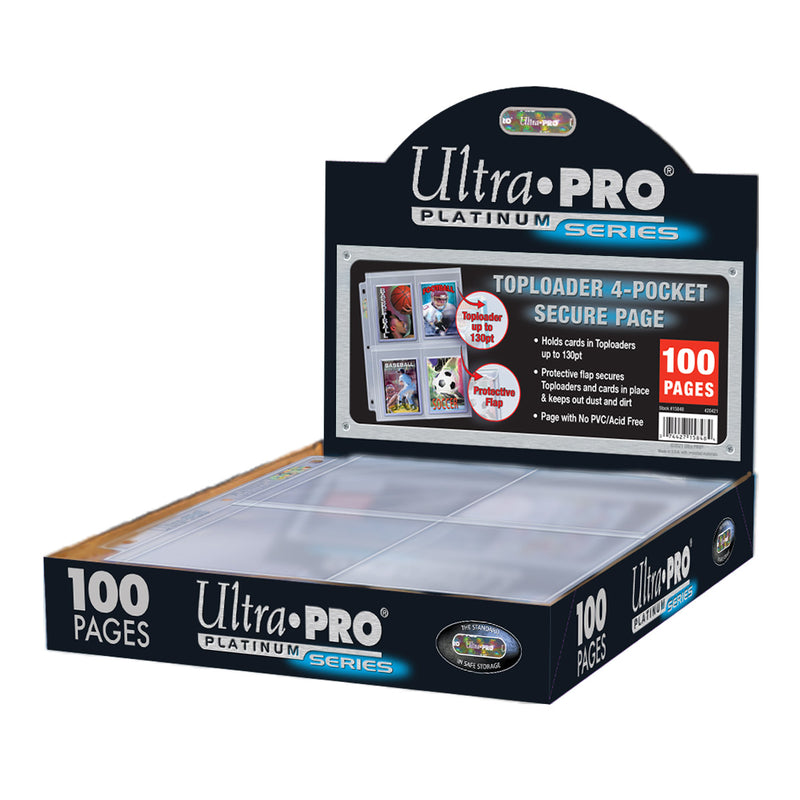 Premium Series 4-Pocket Secure Pages (100ct) for Toploaders | Ultra PRO International
