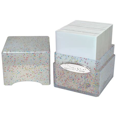 Glitter Satin Cube - Blue - Open | Ultra PRO