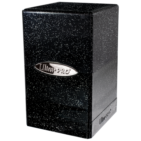 Glitter Satin Tower Deck Box - Black | Ultra PRO