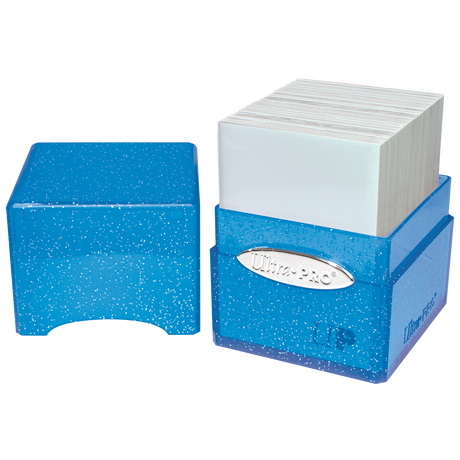 Glitter Satin Cube - Blue - Open | Ultra PRO