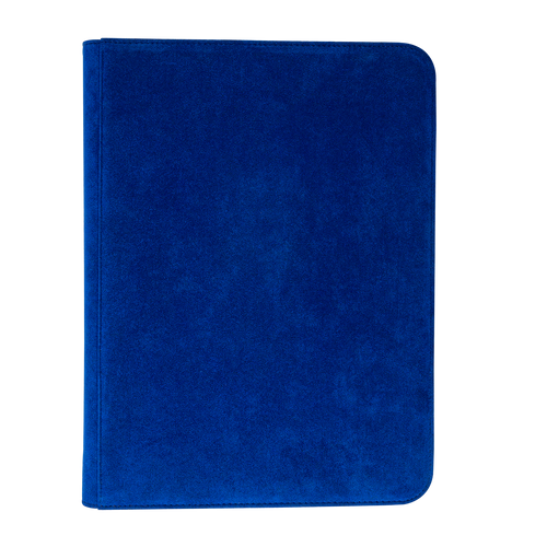 Vivid Deluxe 9-Pocket Zippered PRO-Binder, Blue Alcantara