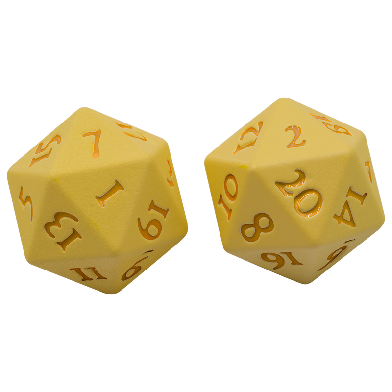 D20 Dice Necklace - Clear Yellow/White Numbers