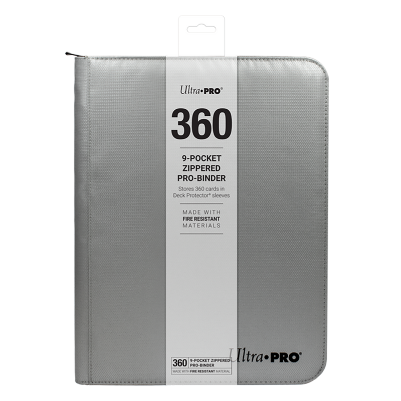 Ultra PRO 9-Pocket Zippered PRO-Binder: Silver Made With Fire Resistant  Materials