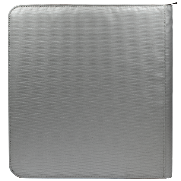 Ultra PRO 12-Pocket Zippered PRO-Binder: Silver Made With Fire Resistant  Materials