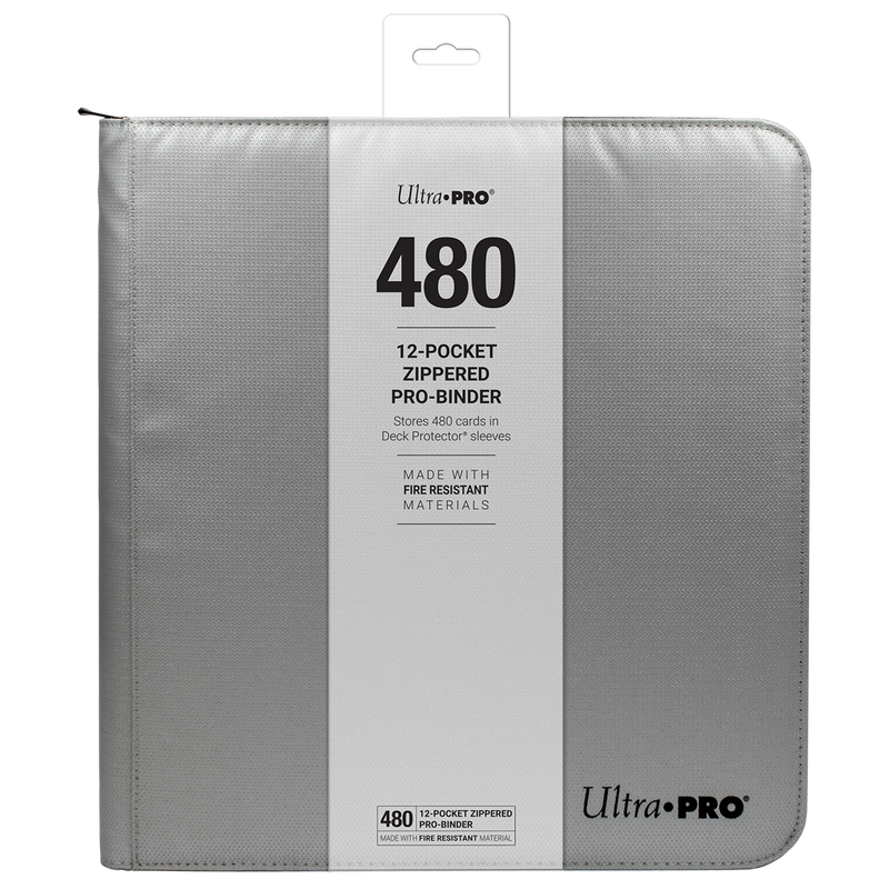 Ultra PRO 12-Pocket Zippered PRO-Binder: Silver made with Fire