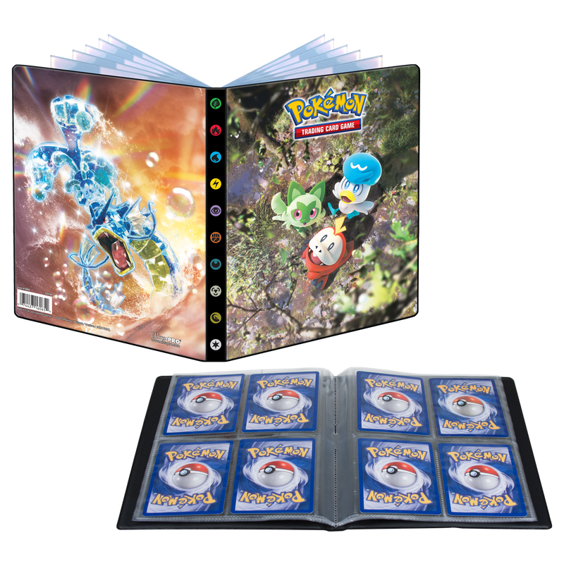 Pokémon Scarlet & Violet 4-Pocket Portfolio - Holds 40 Cards Single Or 80 Double Loaded, 10 Pages