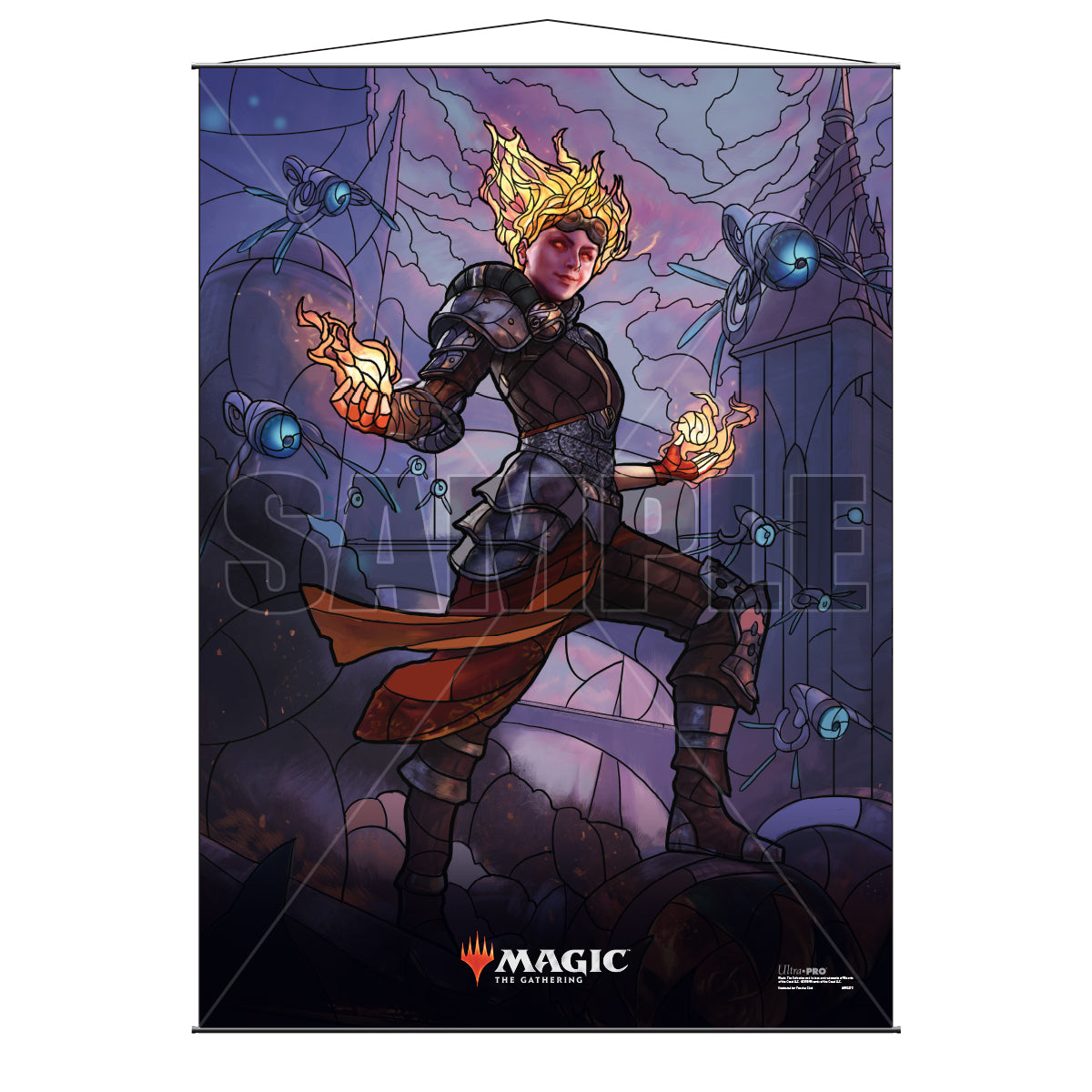 War of the Spark (WAR) Planeswalkers Chandra, Fire Artisan Stained Glass Wall Scroll for Magic: The Gathering | Ultra PRO International