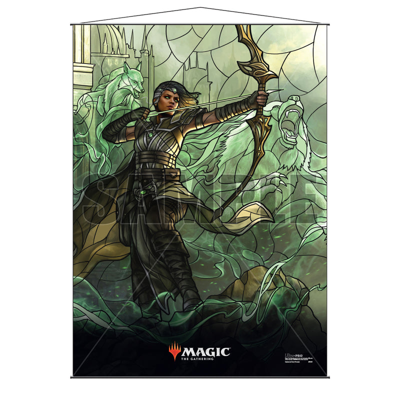 War of the Spark (WAR) Planeswalkers Vivien, Champion of the Wilds Stained Glass Wall Scroll for Magic: The Gathering | Ultra PRO International