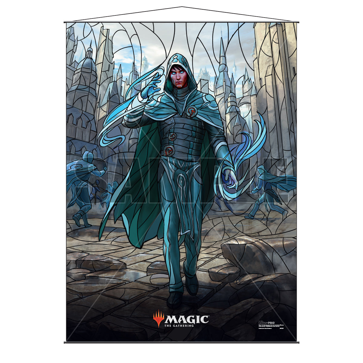 War of the Spark (WAR) Planeswalkers Jace, Wielder of Mysteries Stained Glass Wall Scroll for Magic: The Gathering | Ultra PRO International