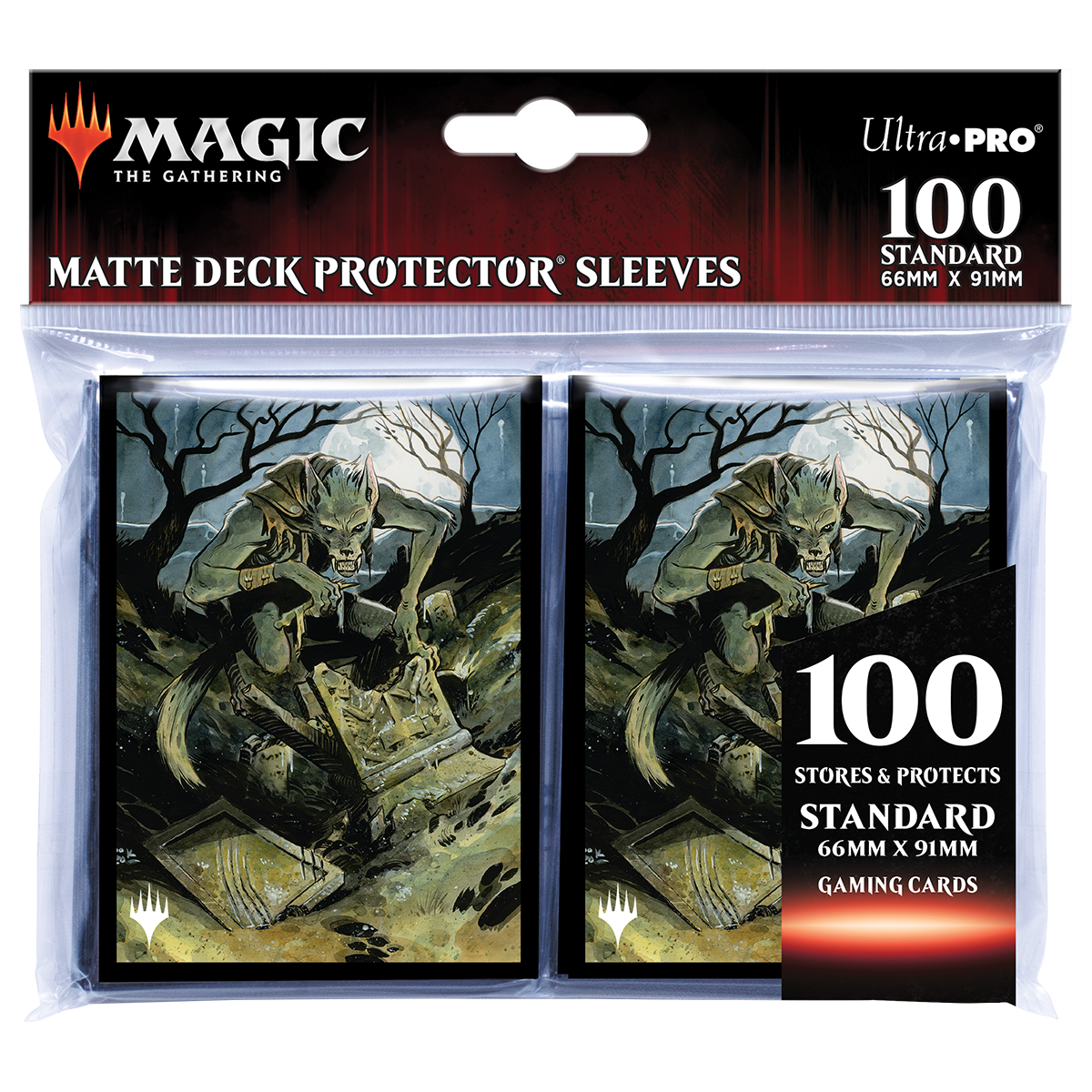 midnight hunt card sleeves Innistrad: Midnight Hunt Graveyard Glutton Standard Deck Protector Sleeves (100ct) for Magic: The Gathering