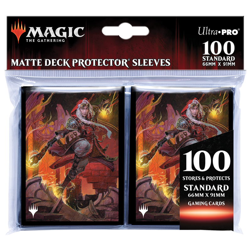 Dominaria United Jaya, Fiery Negotiator Standard Deck Protector Sleeves (100ct) for Magic: The Gathering | Ultra PRO International