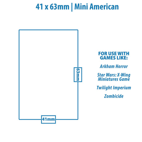 Mini American Lite Board Game Sleeves (100ct) for 41mm x 63mm Cards | Ultra PRO International