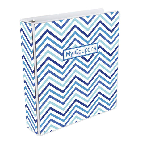 3-Ring Chevron Blue Coupon Organizer | Ultra PRO International