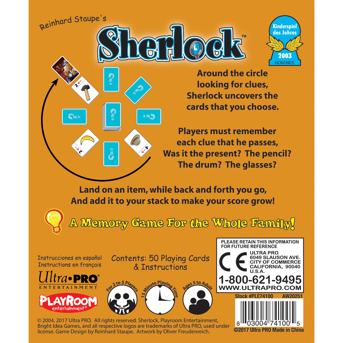 Sherlock: Kids Memory Game for Ages 5 and Up | Ultra PRO Entertainment