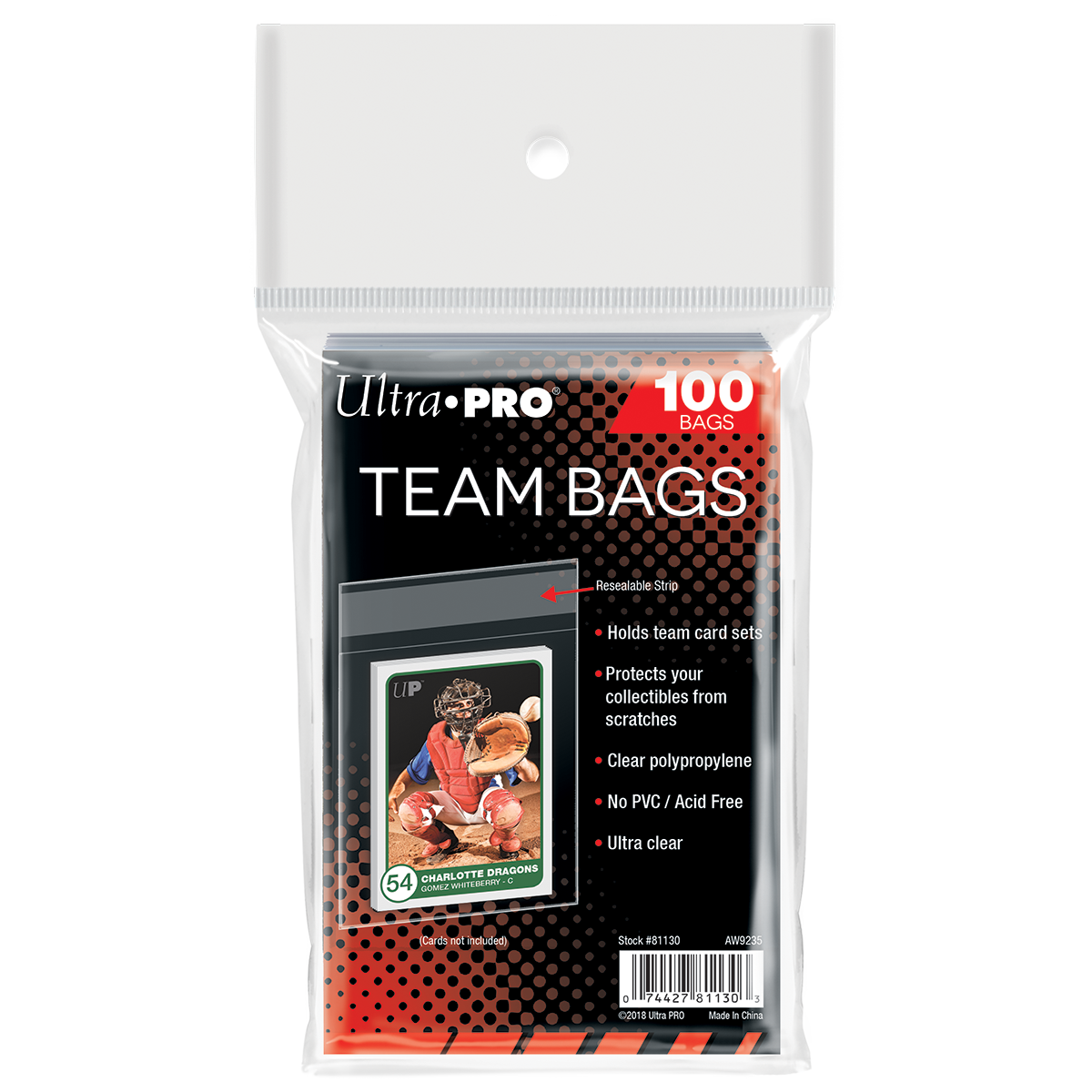 Team Bags Resealable Sleeves (100ct) | Ultra PRO International