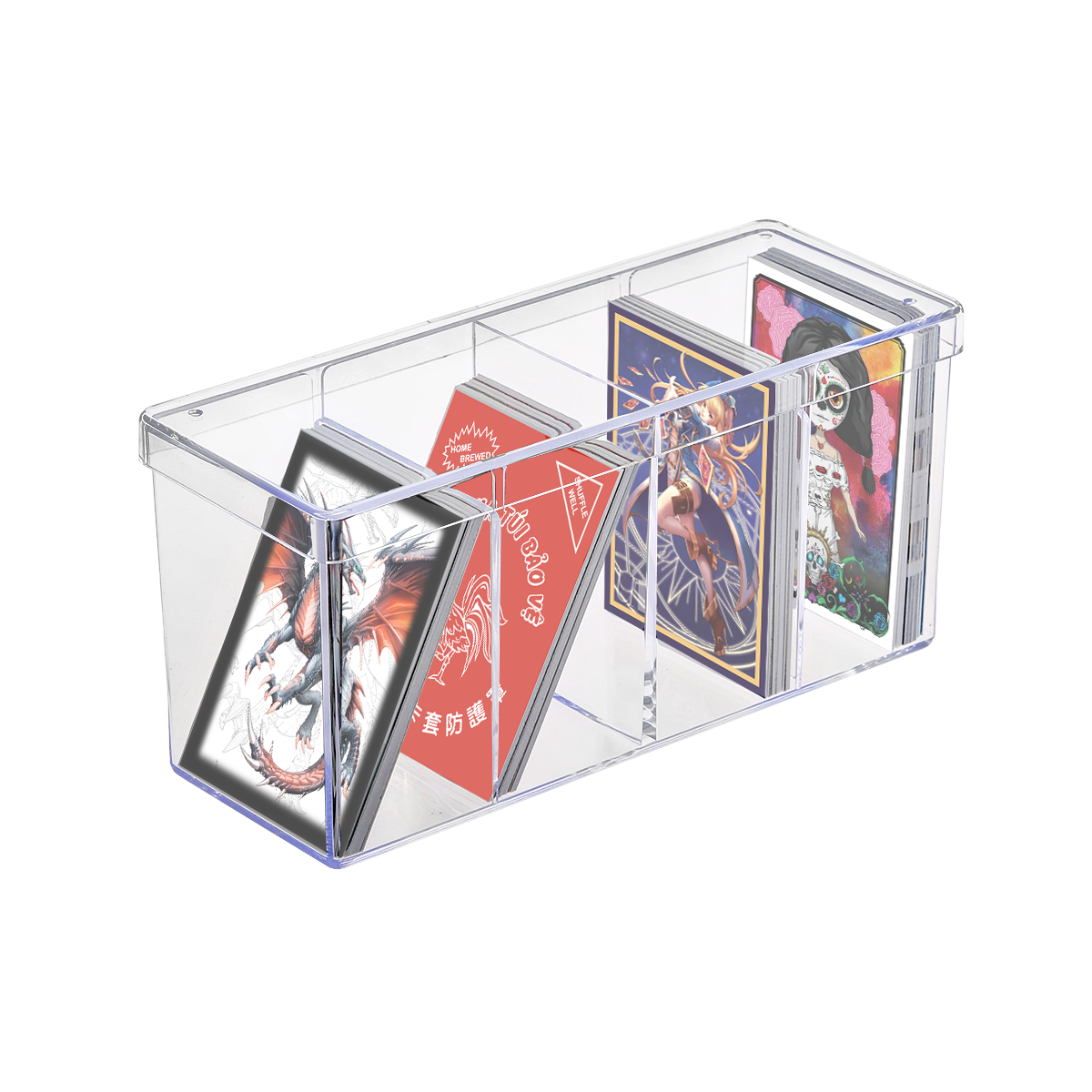 4-Compartment Clear Card Box