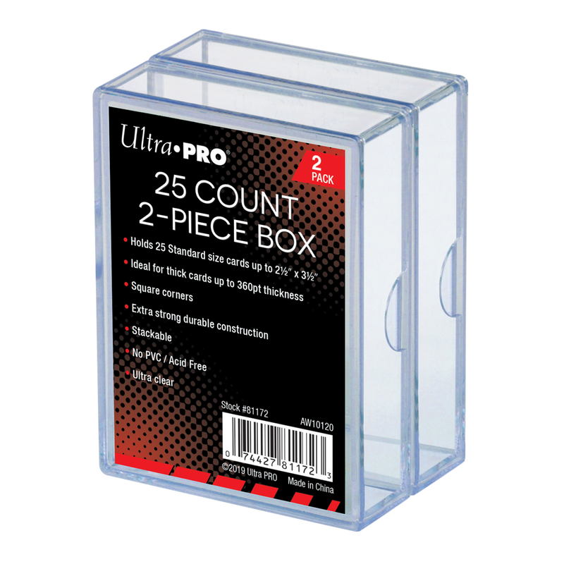 2-Piece 25-Count Clear Card Storage Boxes (2ct) | Ultra PRO International