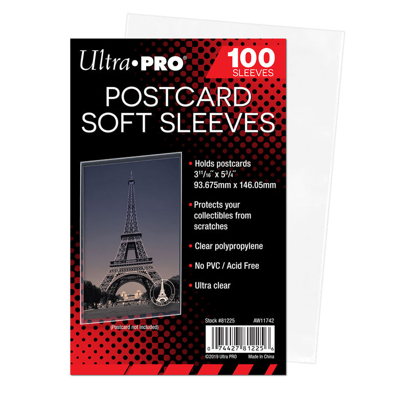 3-11/16" x 5-3/4" Postcard Soft Sleeves (100ct) | Ultra PRO International