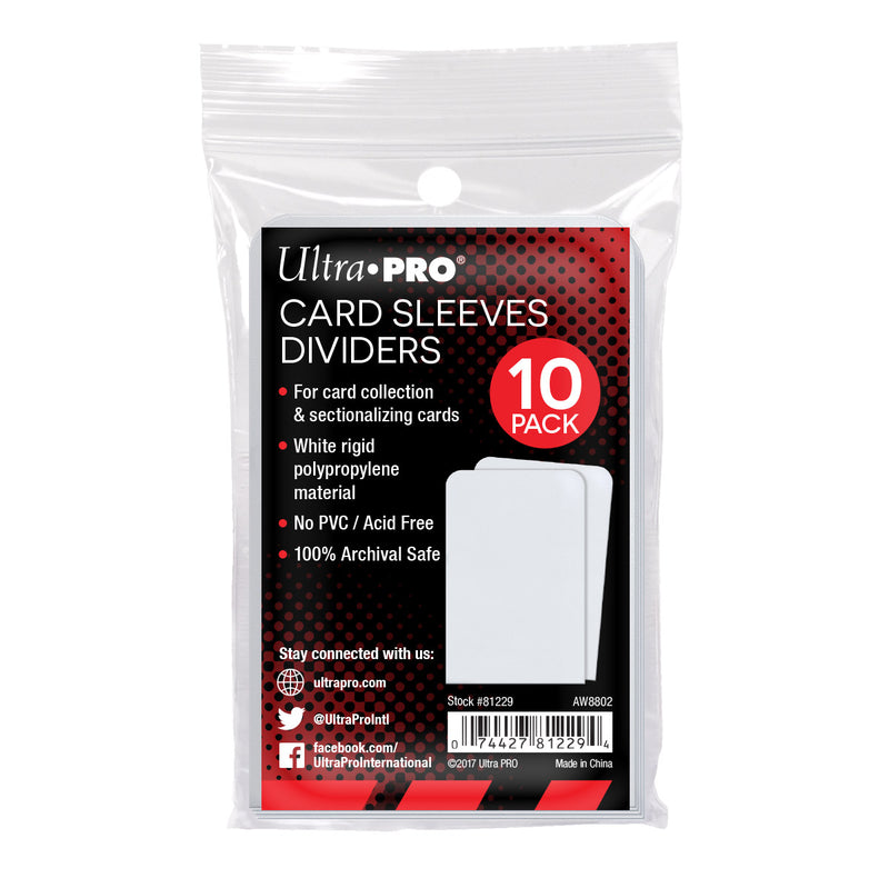 Semi-Rigid White Card Deck Dividers Pack (10ct) | Ultra PRO International