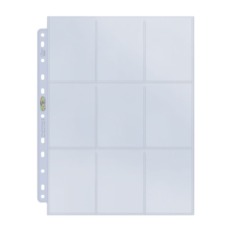Platinum Series 9-Pocket 11-Hole Punch Pages (100ct) for Standard Size Cards | Ultra PRO International