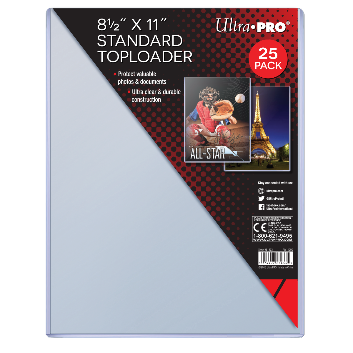 8-1/2" x 11" Toploaders (25ct) | Ultra PRO International