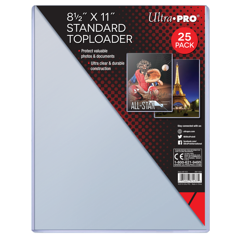 8-1/2" x 11" Toploaders (25ct) | Ultra PRO International