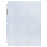 Silver Series 9-Pocket 3-Hole Punch Pages (100ct) for Standard Size Cards | Ultra PRO International