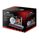 Baseball & Card Dark Wood Display Holder | Ultra PRO International