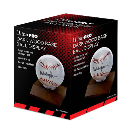 Baseball Dark Wood Base Ball Display Holder | Ultra PRO International