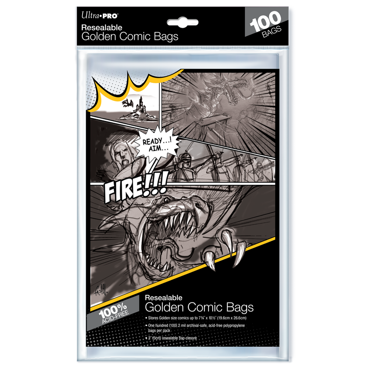 Golden Age Size Resealable Comic Bags (100ct) | Ultra PRO International