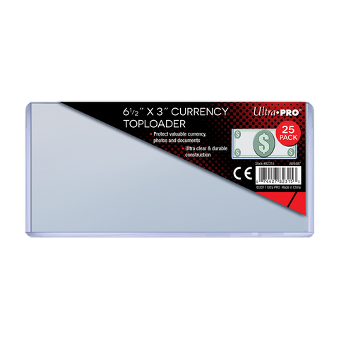 Regular Currency Toploaders (25ct) for 6-1/2