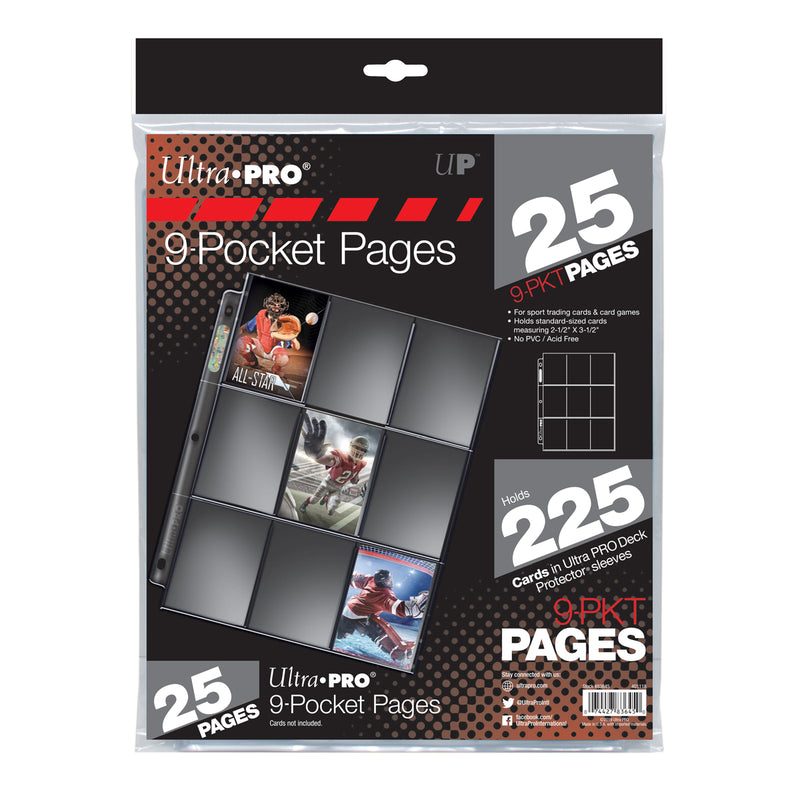 Silver Series 9-Pocket Pages (25ct) for Standard Size Cards | Ultra PRO International