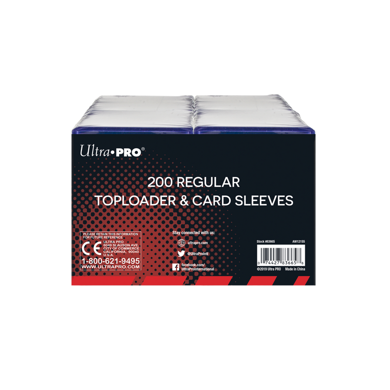Ultra Pro 200 Regular TOPLOADERS Standard + 200 Free Sleeves New